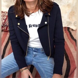 Sezane Jodi Moto Jacket, size 36